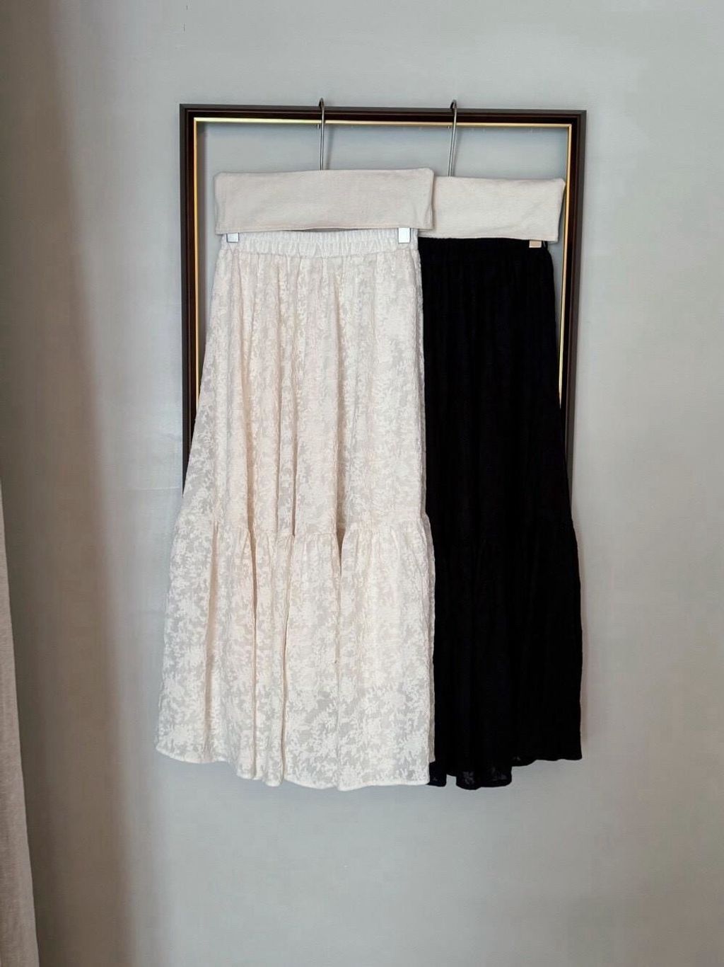 雕花鬆緊腰長裙2