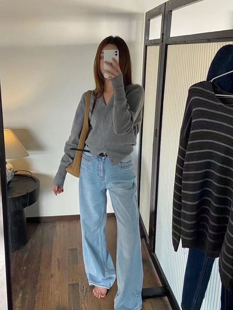 微寬鬆直筒牛仔褲1