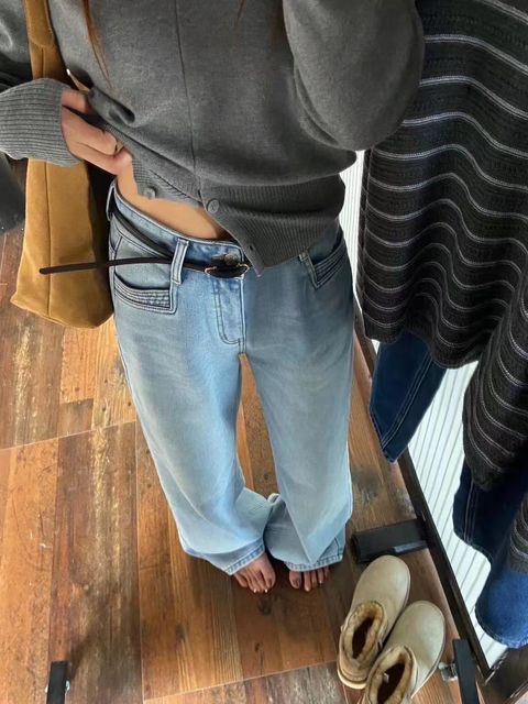 微寬鬆直筒牛仔褲2