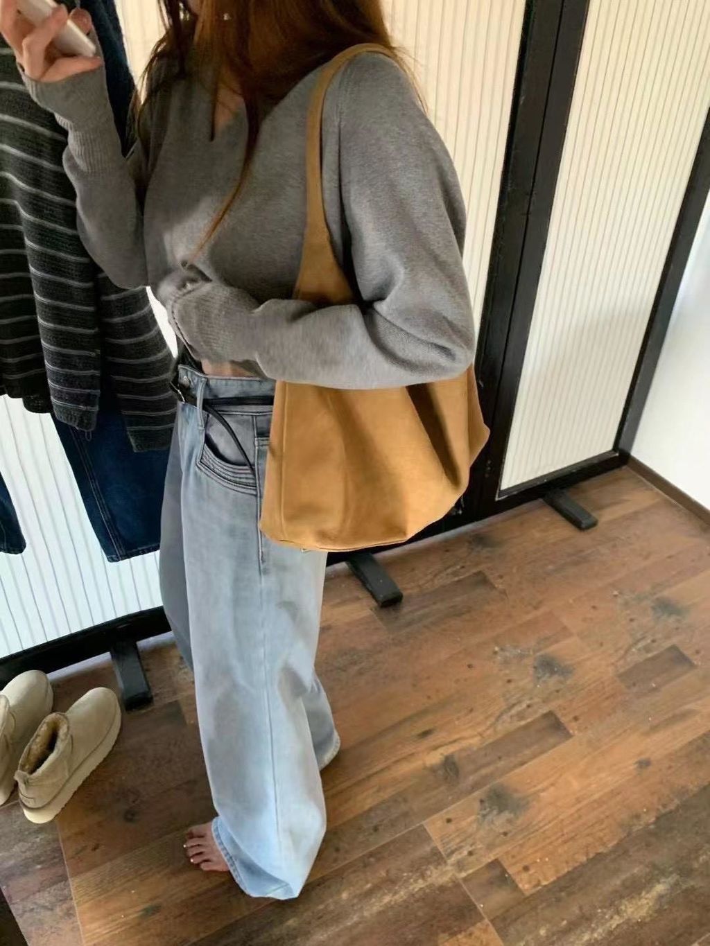 微寬鬆直筒牛仔褲4