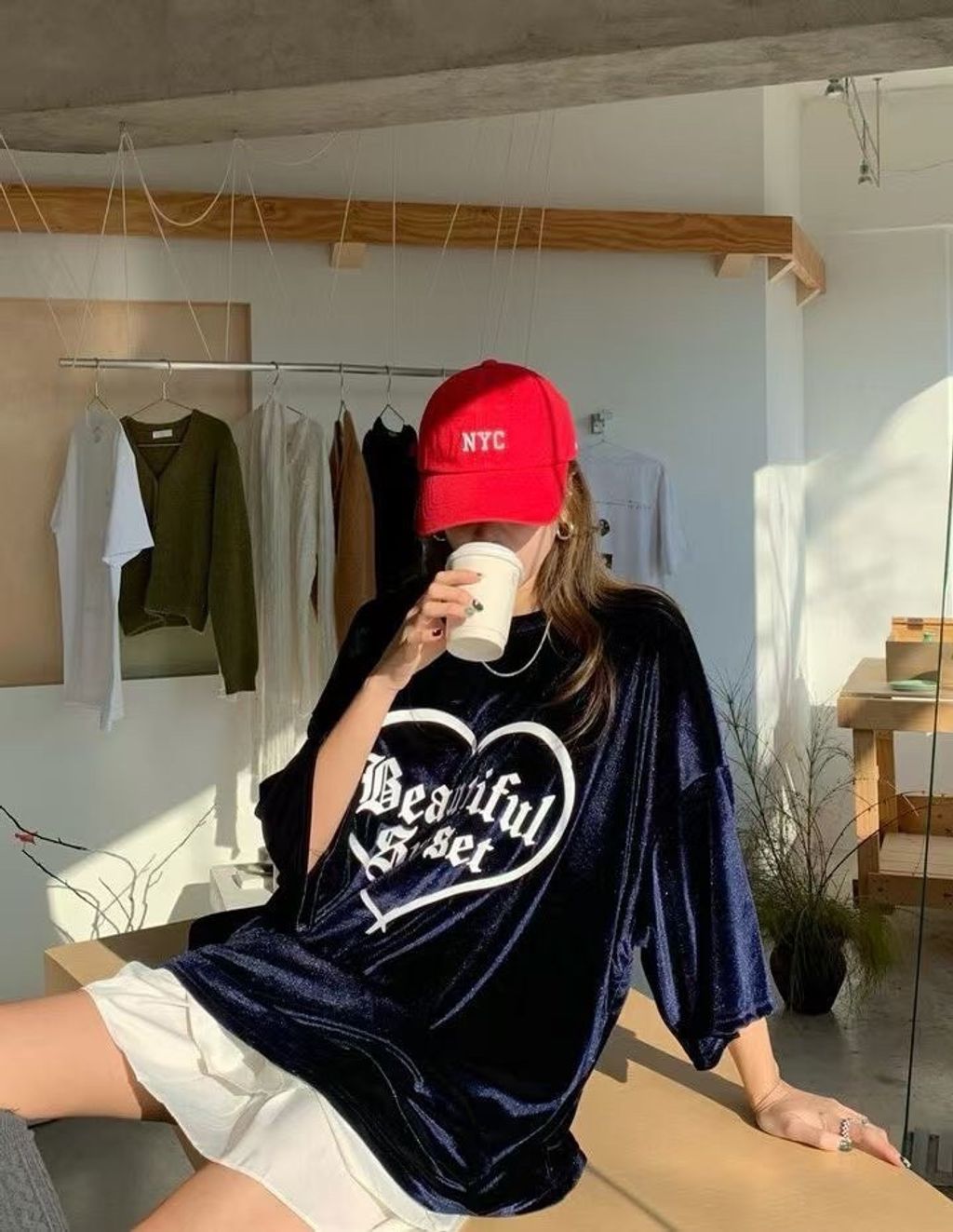 閃亮英字愛心絨毛Tee4