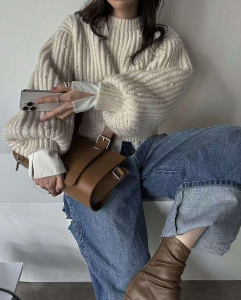 非常好看珍珠針織上衣1