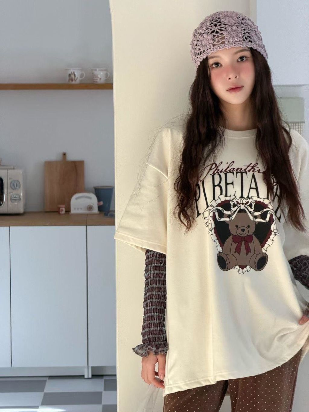 不幼稚熊熊拼接上衣1