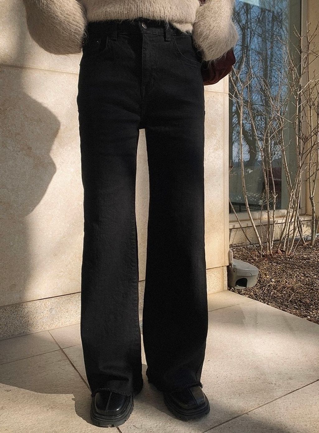 腿太長高腰直筒不貼腿褲1