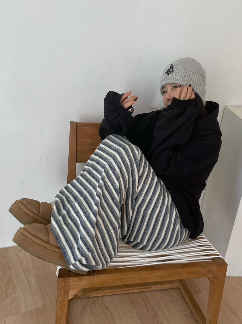 穿上變可愛的條紋長裙1