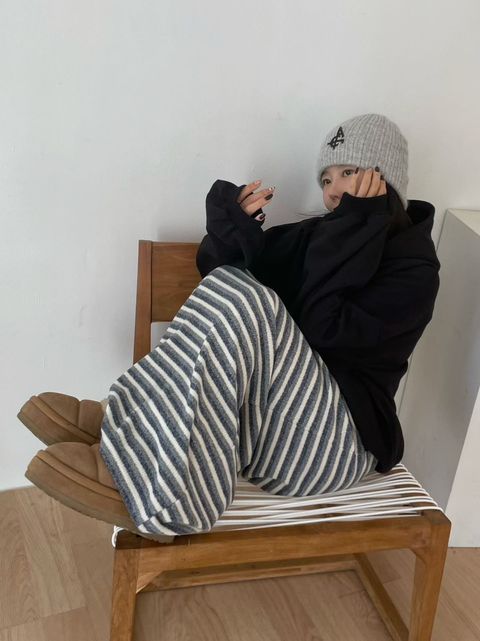 穿上變可愛的條紋長裙1