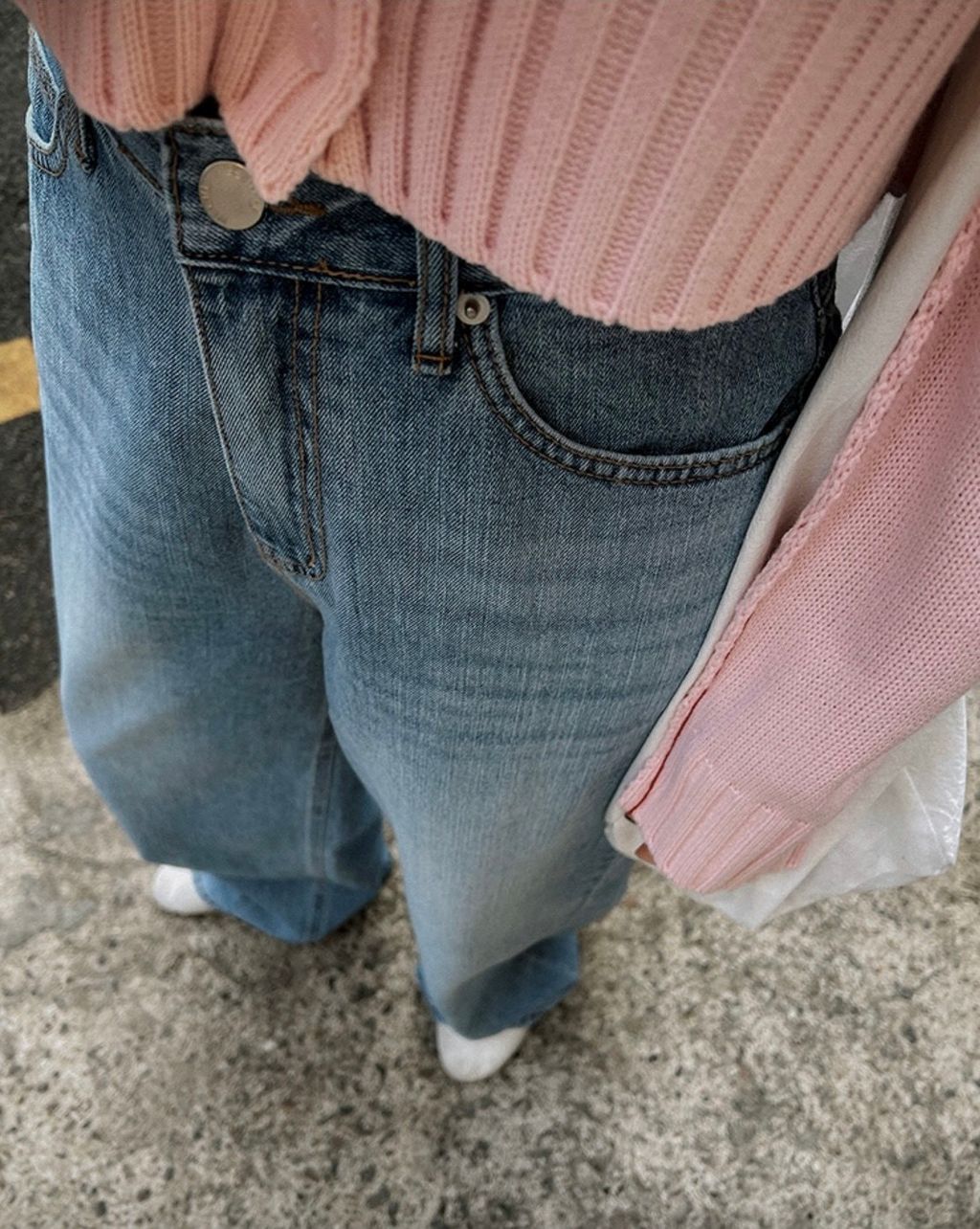 好看高腰寬牛仔褲4