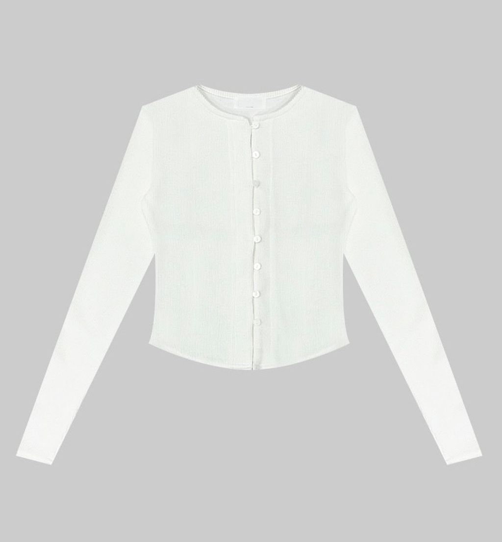 質感超好羅紋排釦上衣3