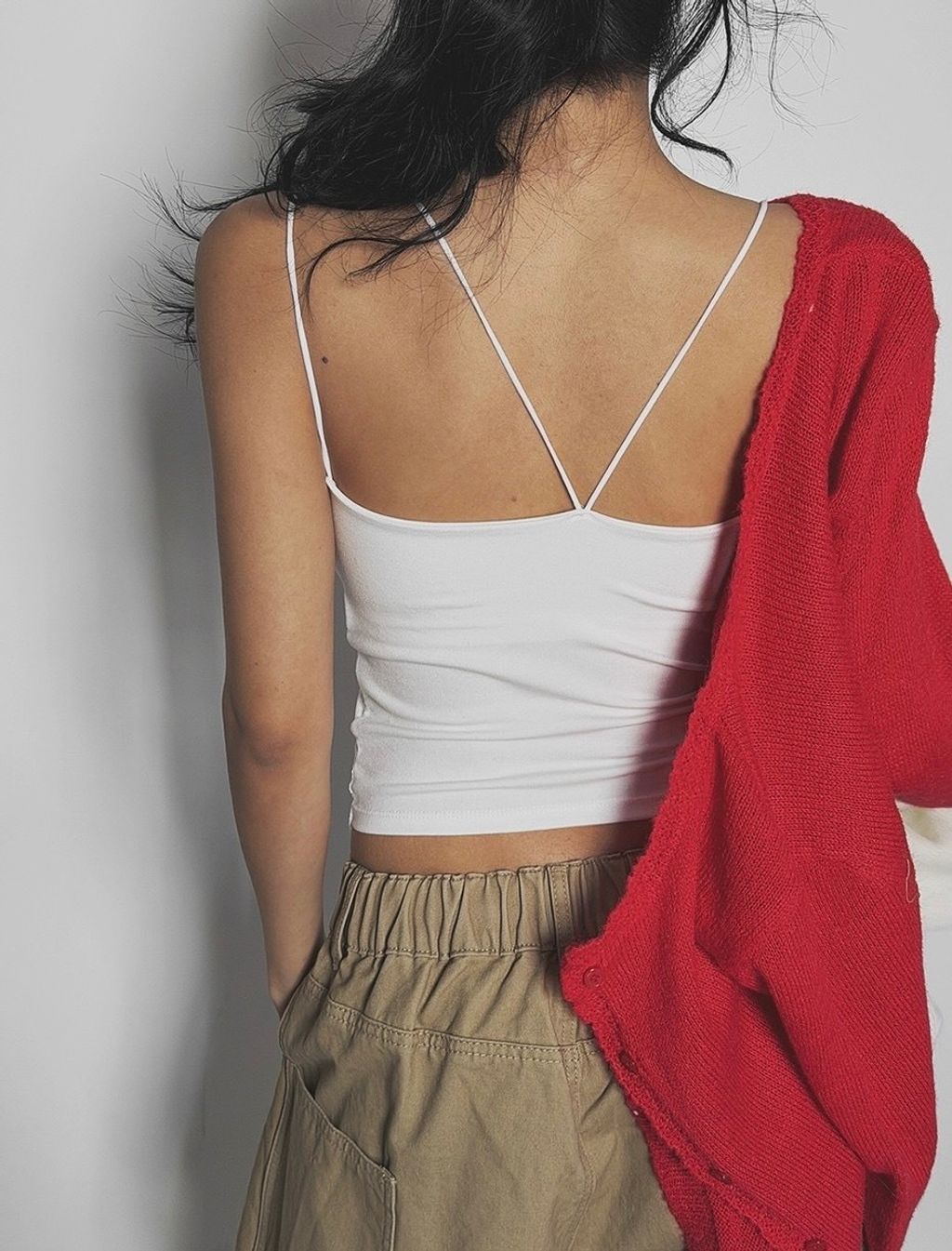 超美桃心領蕾絲細肩上衣4