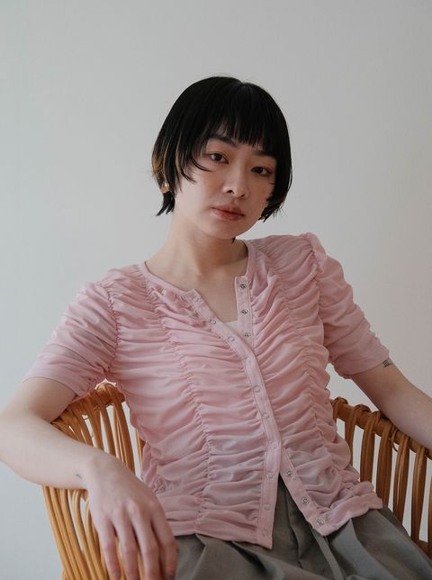 泡泡感五分袖上衣_M9