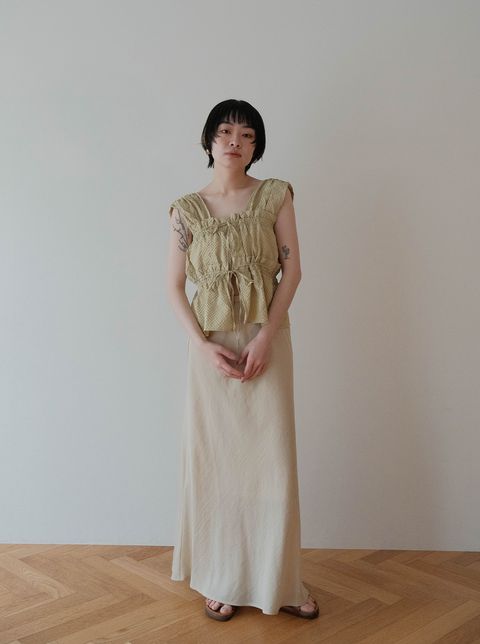 夏季限定-亞麻混紡魚尾裙_M6