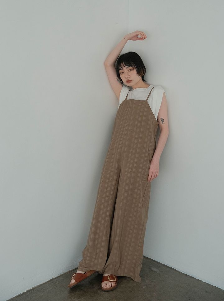 細線條大人感休閒吊帶褲_M2