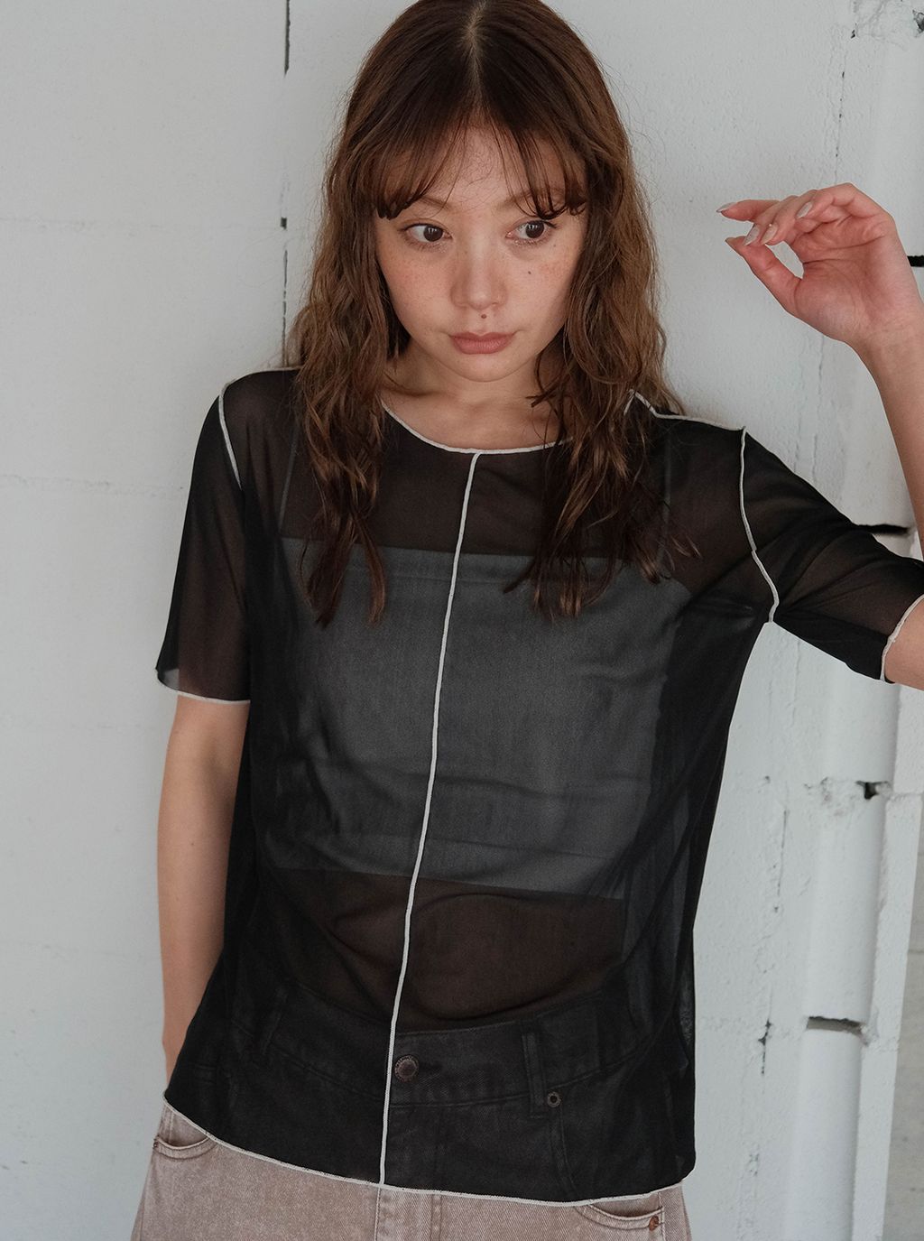 夏季透明感打底上衣_M17