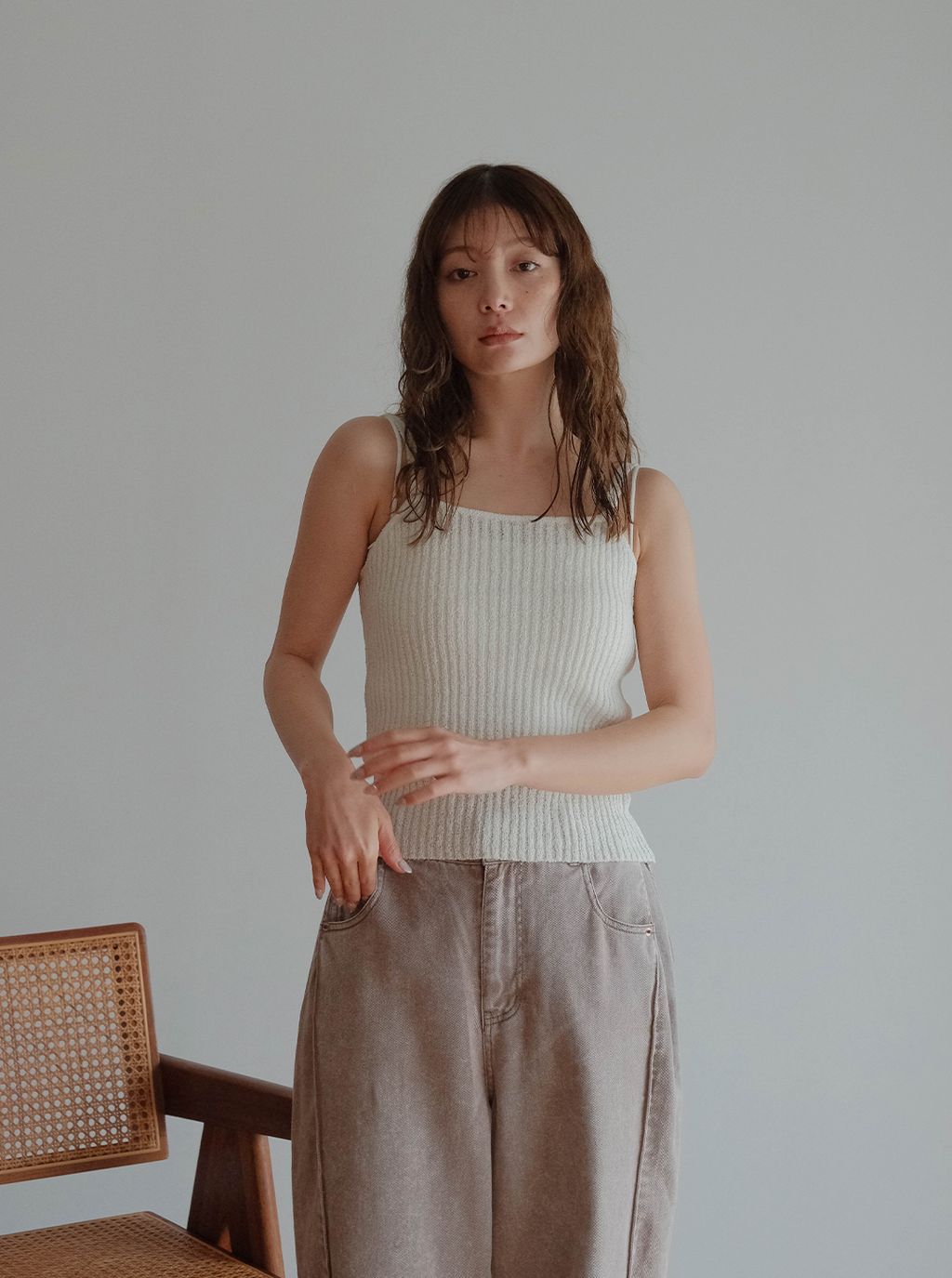 針織背心真兩件式組合上衣_M03