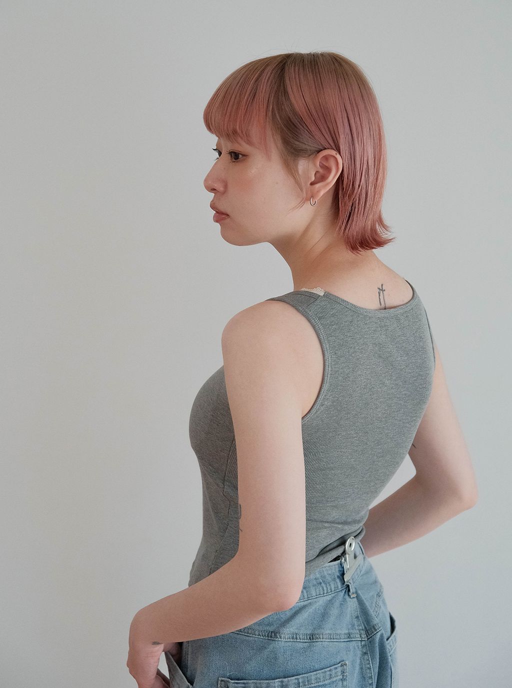 蕾絲拼接顯瘦方領坦克-Bra-top-背心M_12