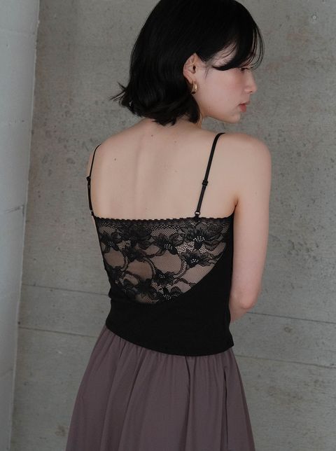 背後蕾絲拼接有Bra小背心_M15