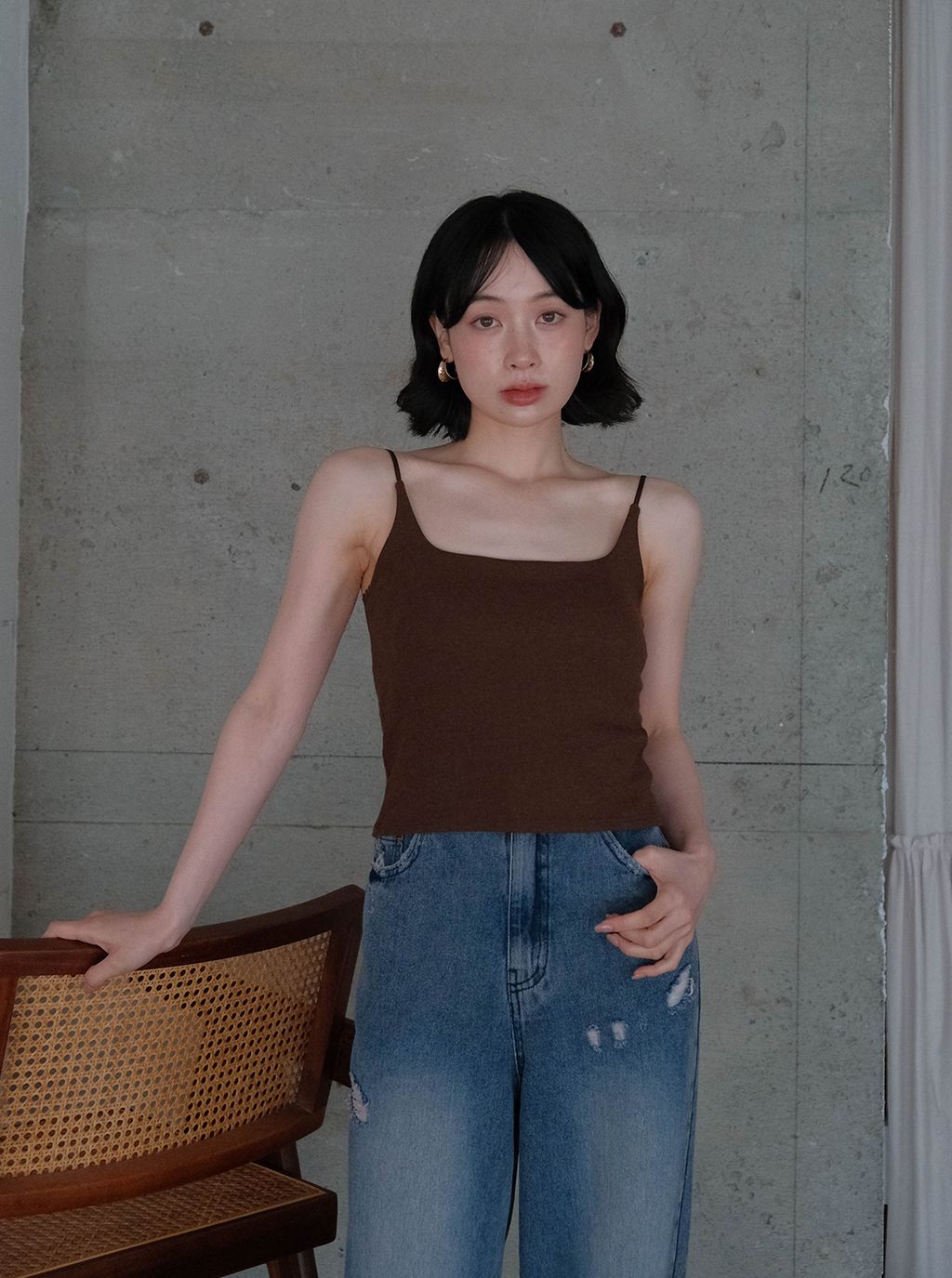 背後蕾絲拼接有Bra小背心_M08