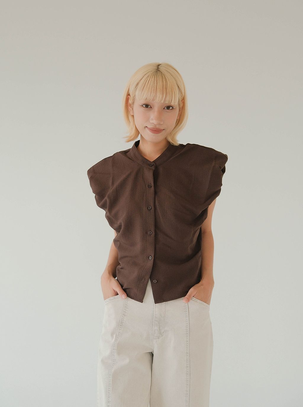 紋理泡泡紗襯衫上衣_02