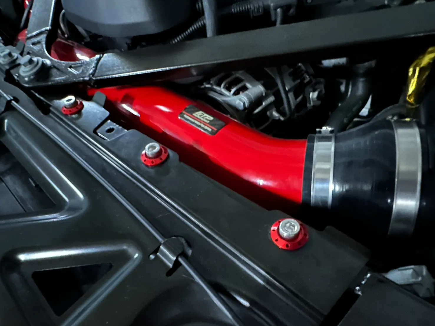 MaxCap BMW S58 Aluminum Upgrade Kit – Oil Cap and Coolant Cap Set Anodized Red, front view