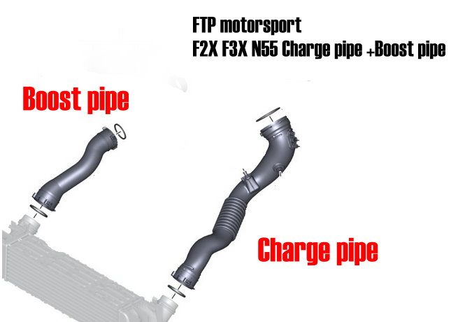FTP N55 boost pipe installed view