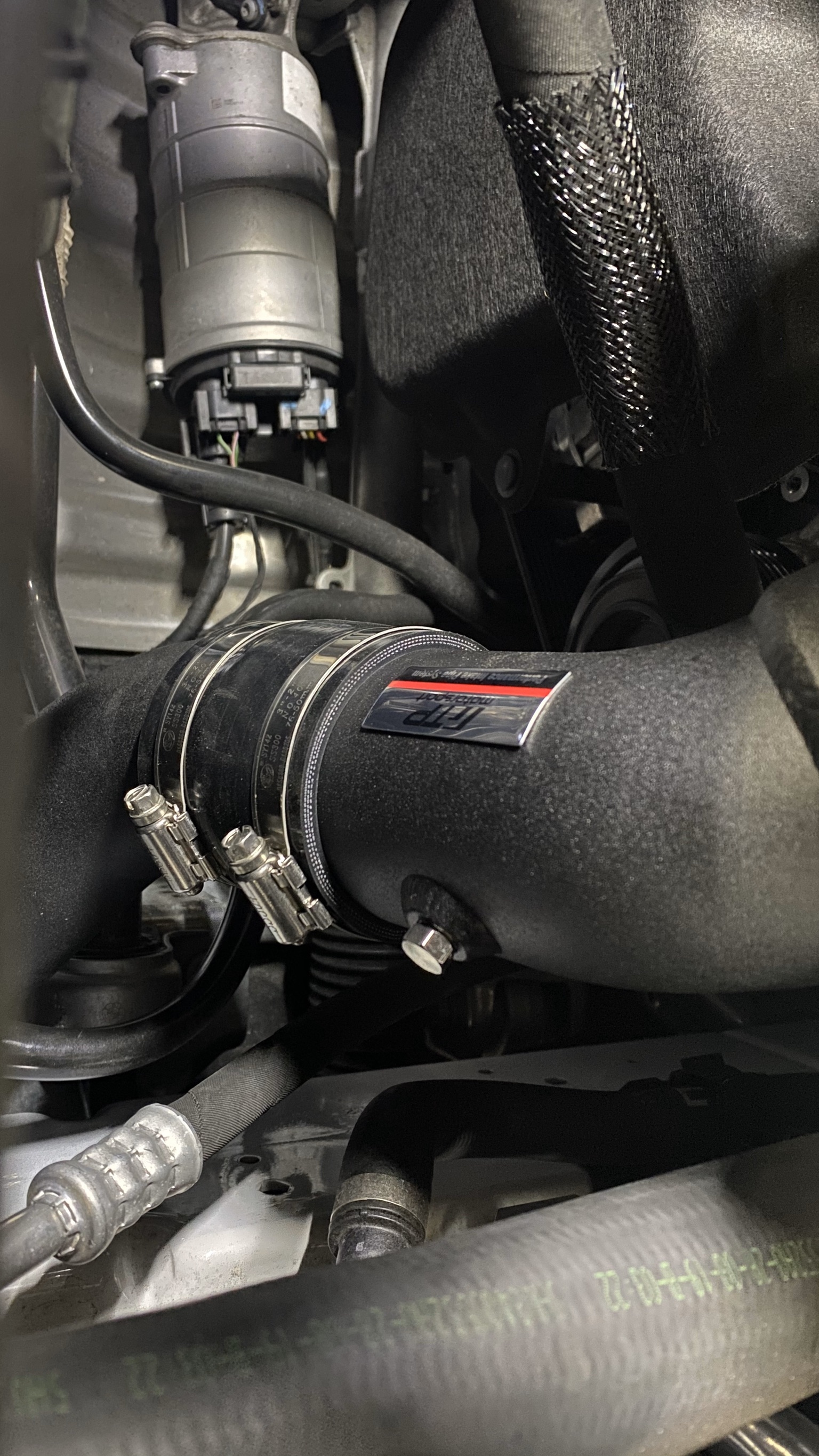 FTP upgraded aluminum charge pipe kit with silicone couplers and clamps