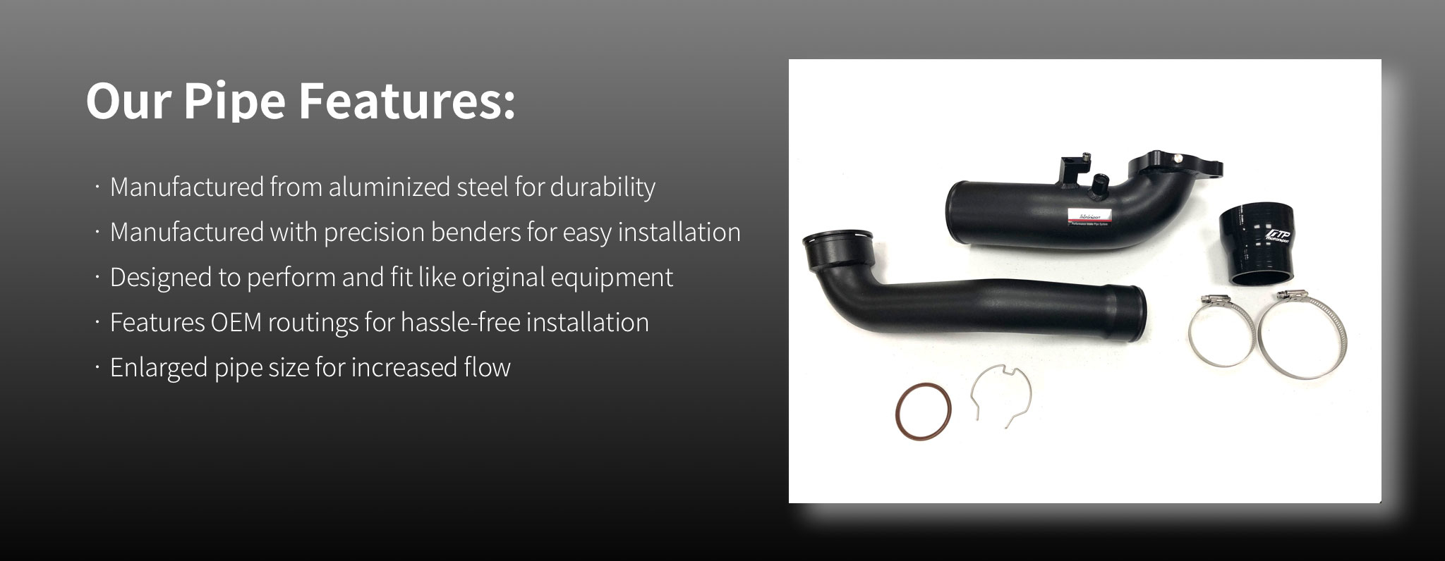 Complete FTP BMW B58 charge pipe kit with silicone couplers and clamps