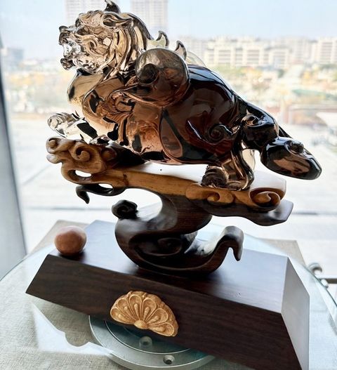 天然茶水晶招財䝛貅1