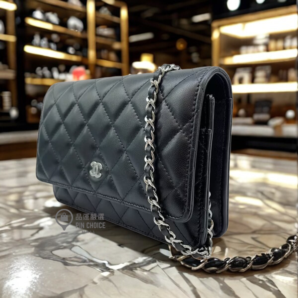 經典菱格紋小羊皮WOC手拿:斜背包2