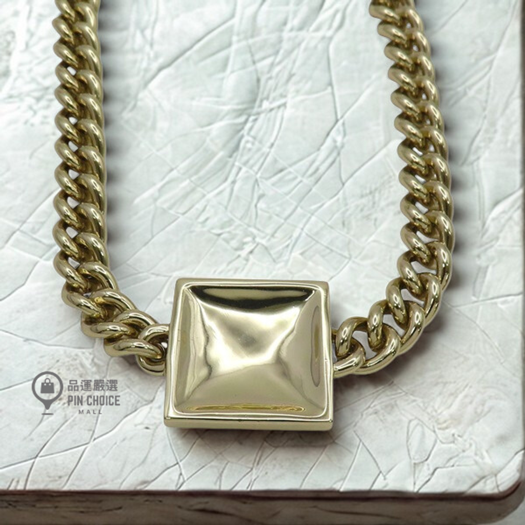 黑色 金屬 COCO 琺瑯方形頸鍊2