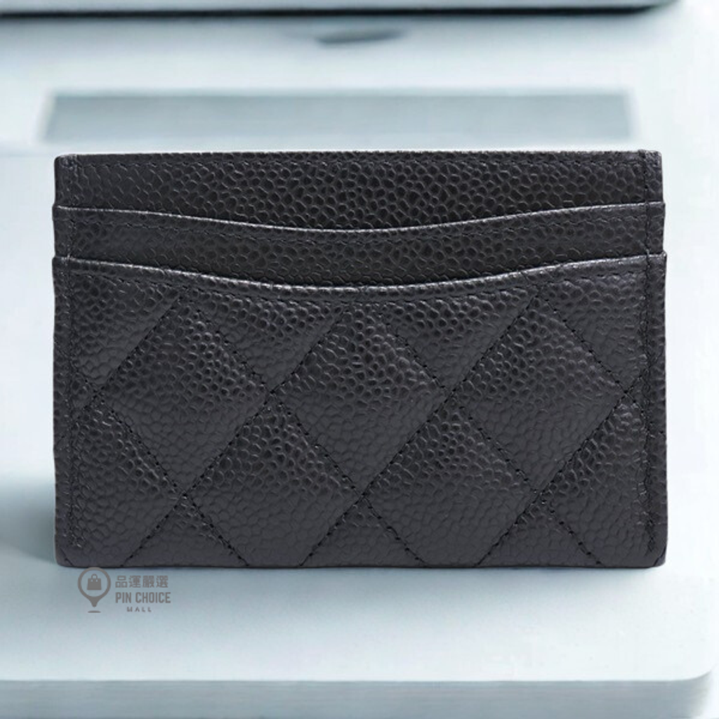 黑色牛皮 菱格紋 荔枝紋 名片夾 卡夾1