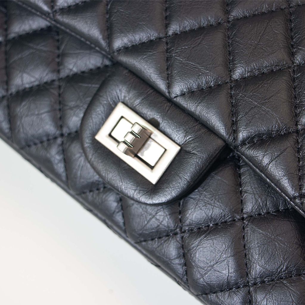 頭層牛皮鏈條小香風菱格包2