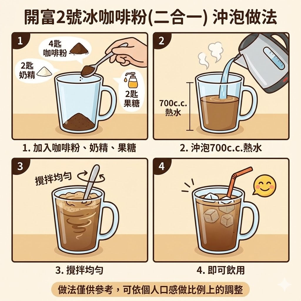 開富2號冰咖啡粉(二合一)