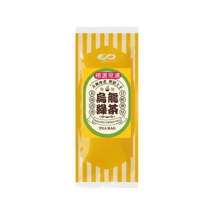 開富烏龍綠茶茶包二入裝正面產品包裝展示圖