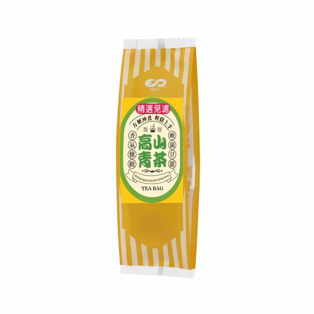 開富高山青茶茶包二入裝側面產品包裝展示圖