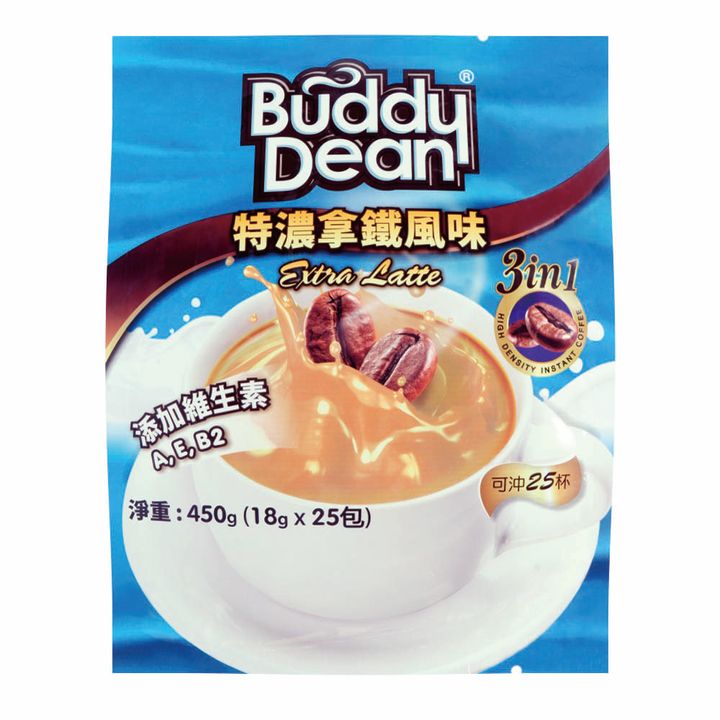 巴迪 三合一咖啡-特濃拿鐵 18gx25入