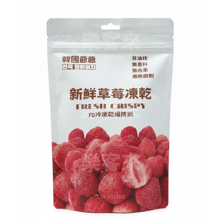韓國爺爺 草莓凍乾 100g 正面