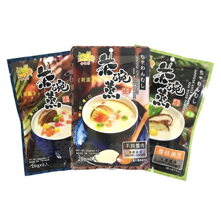 金錢豹 茶碗蒸 魚板玉米 香菇豌豆 干貝蟹肉