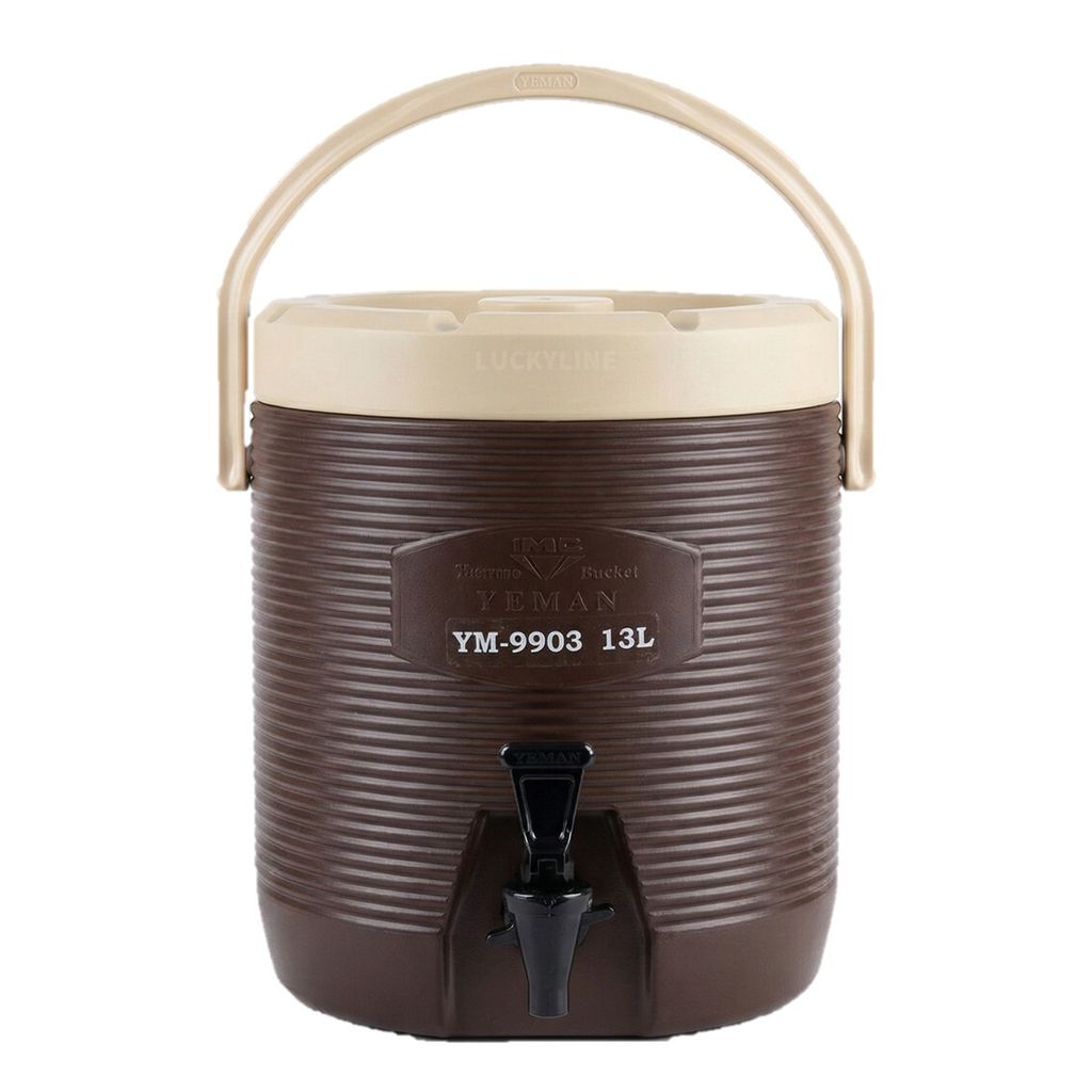 鎰滿 保溫冷熱茶桶 13L 咖啡色