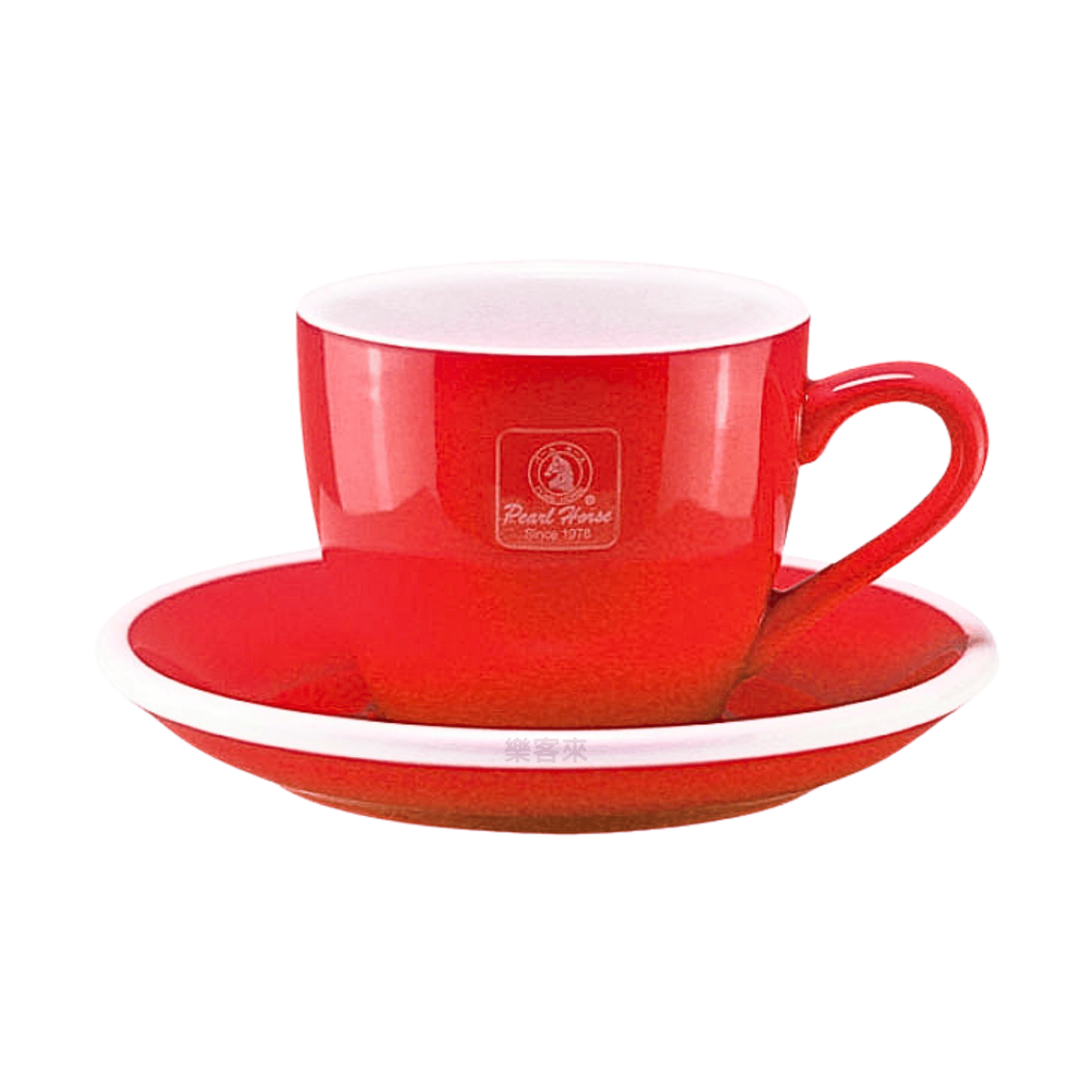 L0482_寶馬牌 咖啡杯盤組100c.c.-紅色