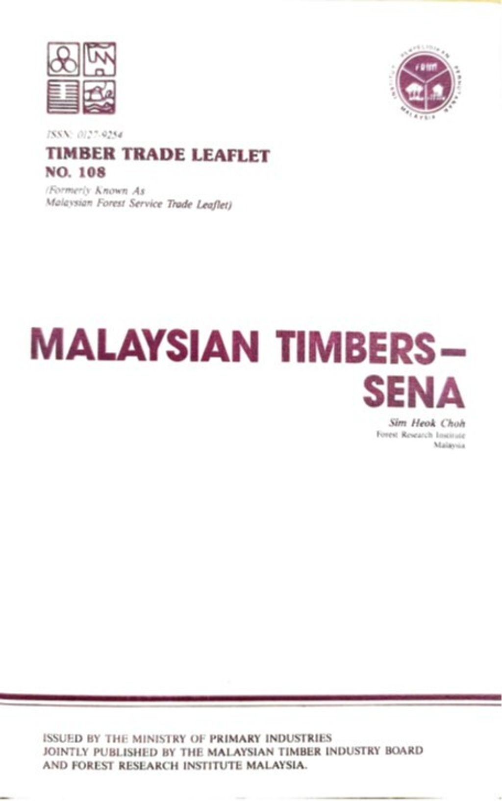 TTL 108 - Malaysian Timbers - Sena 