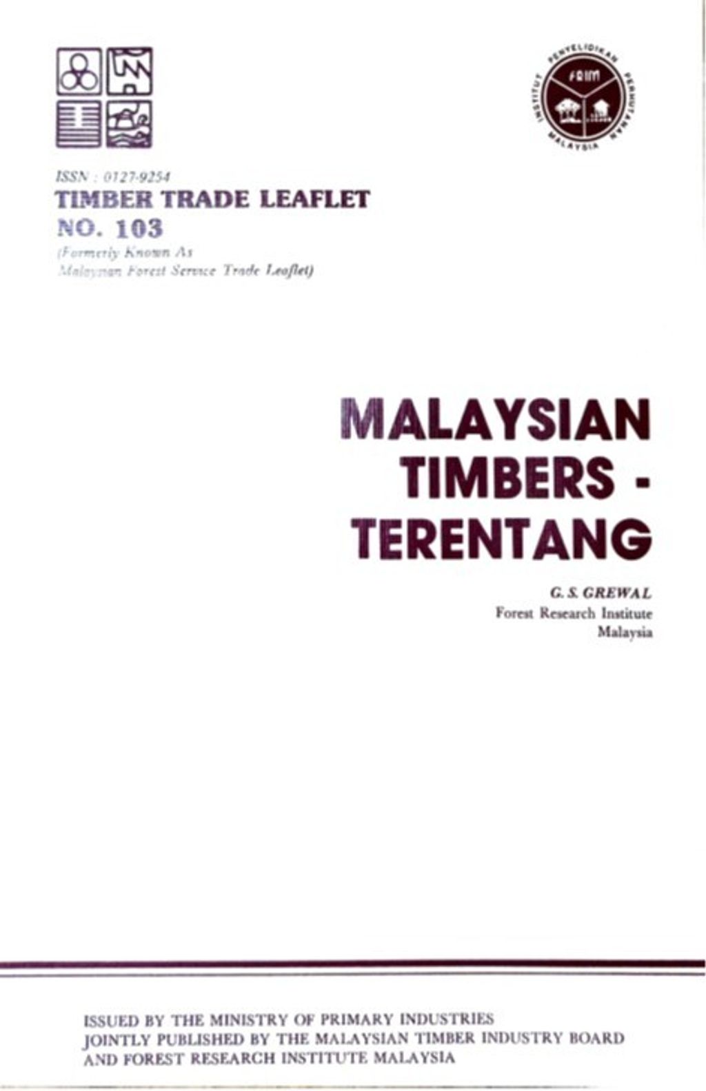 TTL 103 - Malaysian Timbers - Terentang 