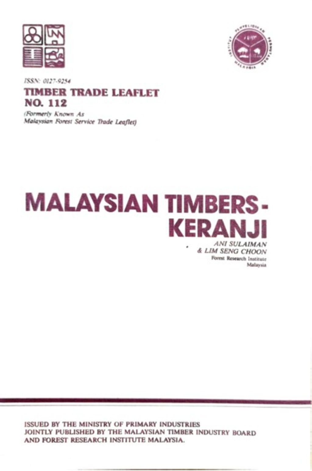 TTL 112 - Malaysian Timbers - Keranji