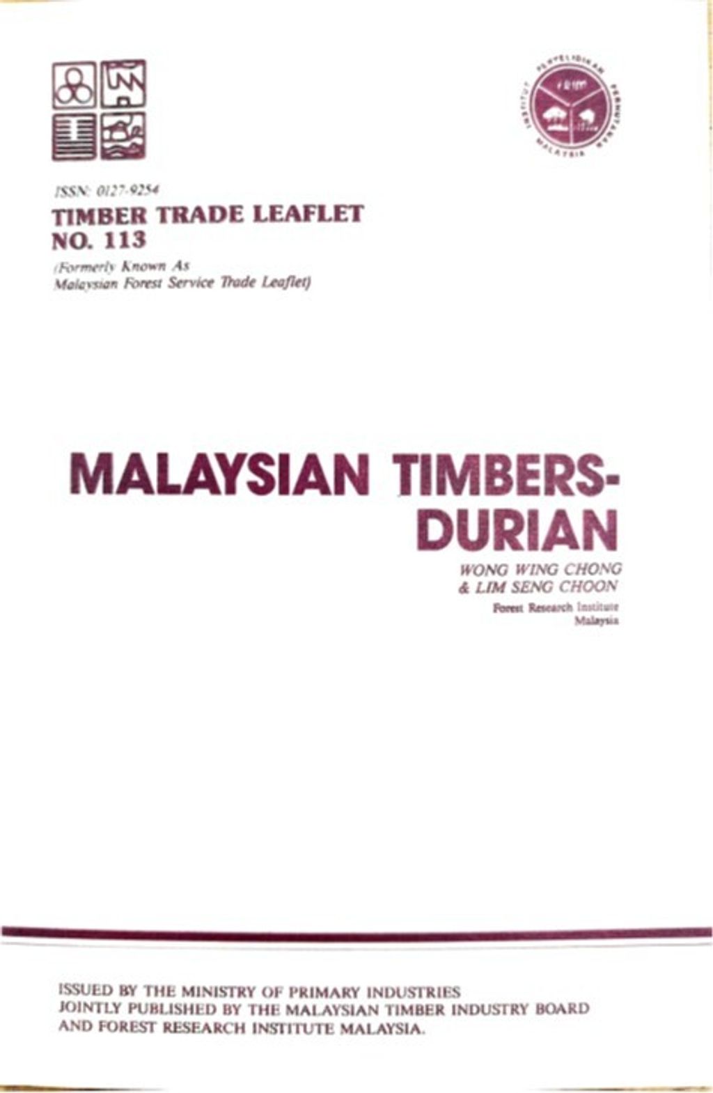 TTL 113 - Malaysian Timbers - Durian 