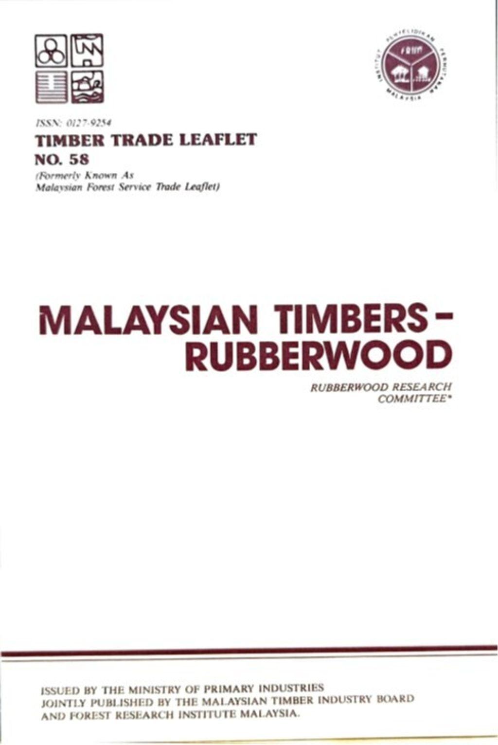 TTL 58 - Malaysian Timbers - Rubberwood 