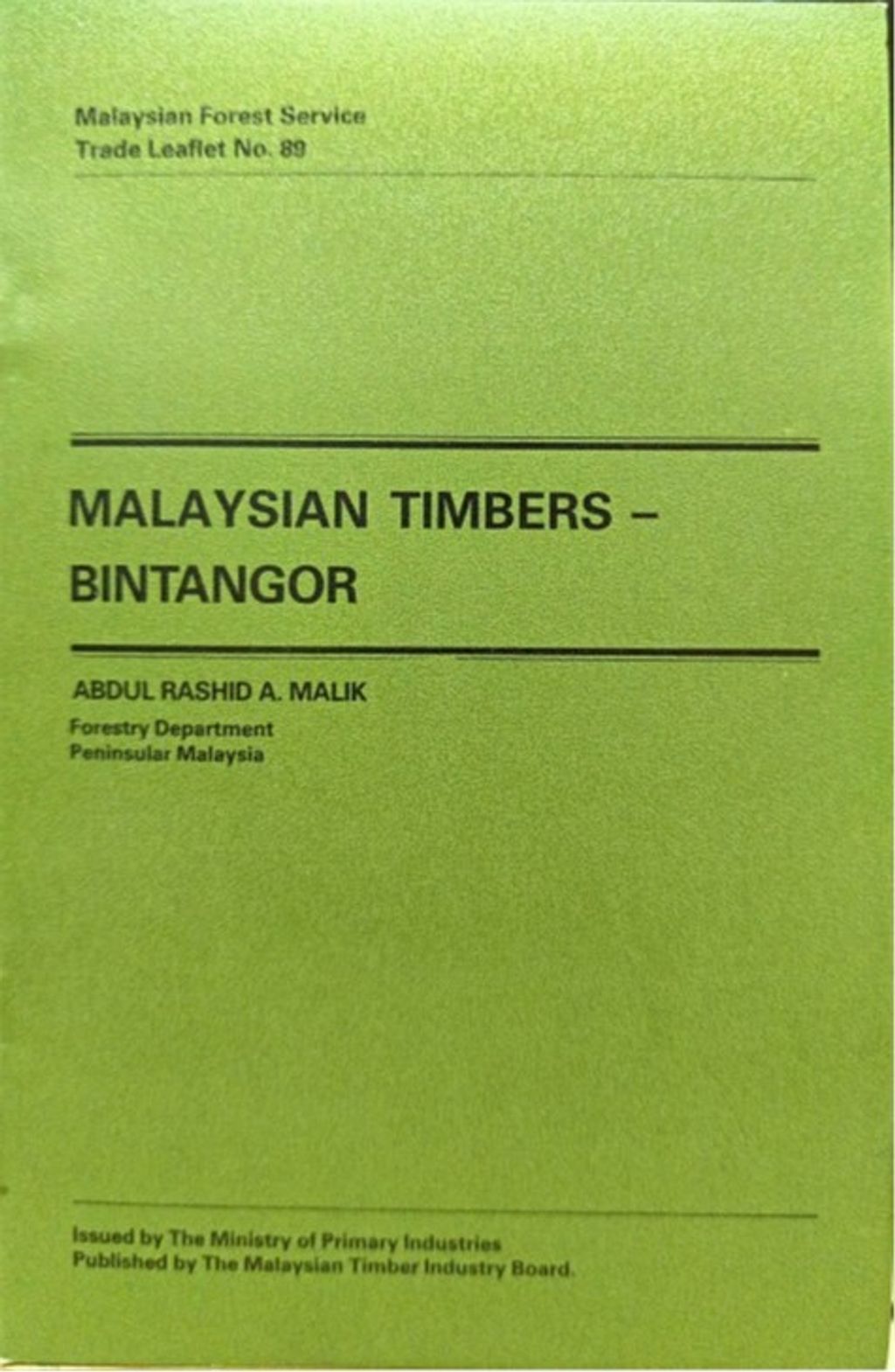 TTL 89 - Malaysian Timbers - Bintangor 