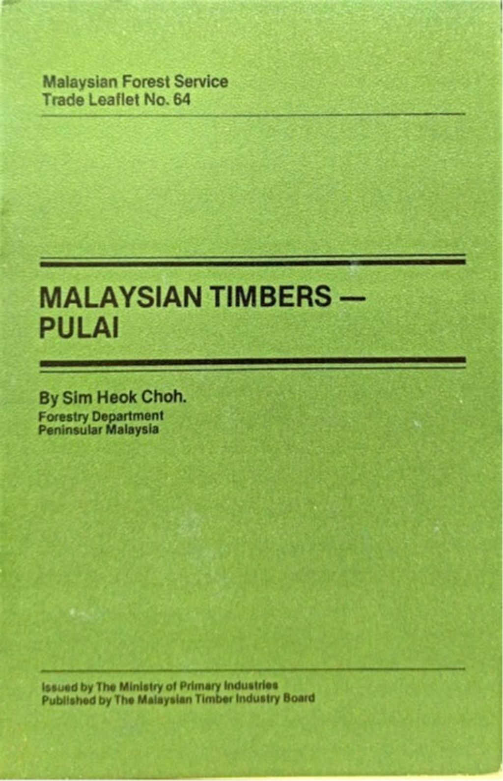 TTL 64 - Malaysian Timbers - Pulai 