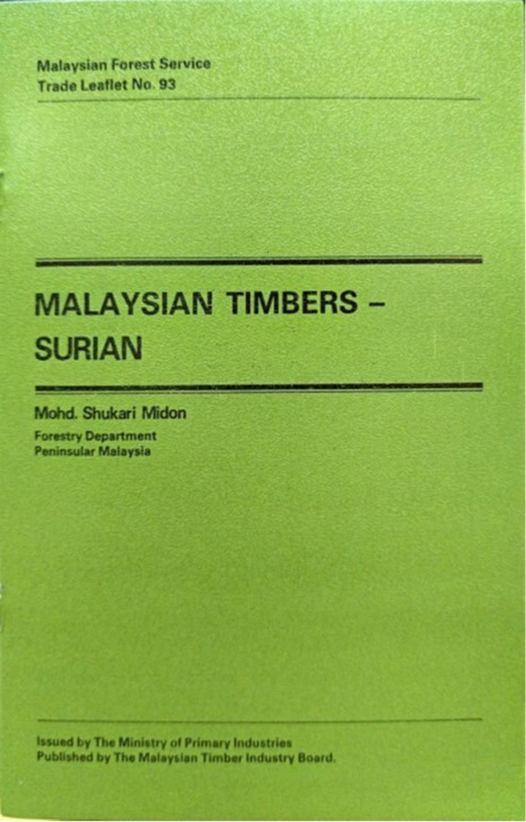 TTL 93 - Malaysian Timbers - Surian 