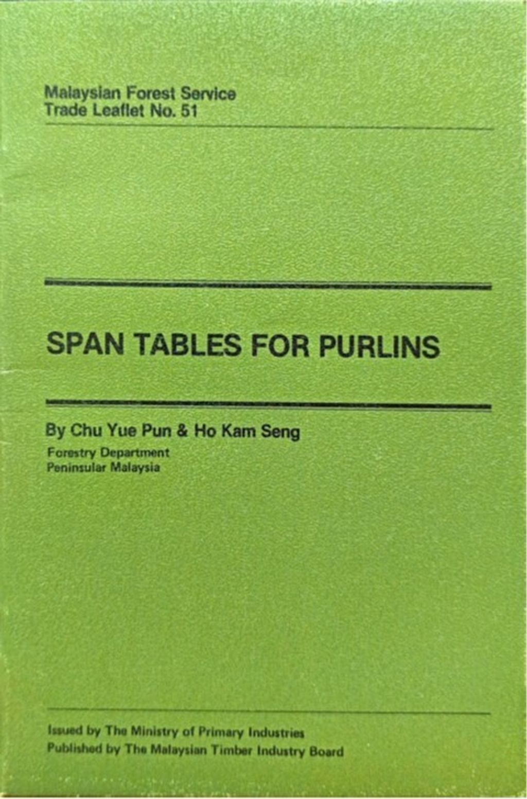 TTL 51 - Span Table For Purlins 