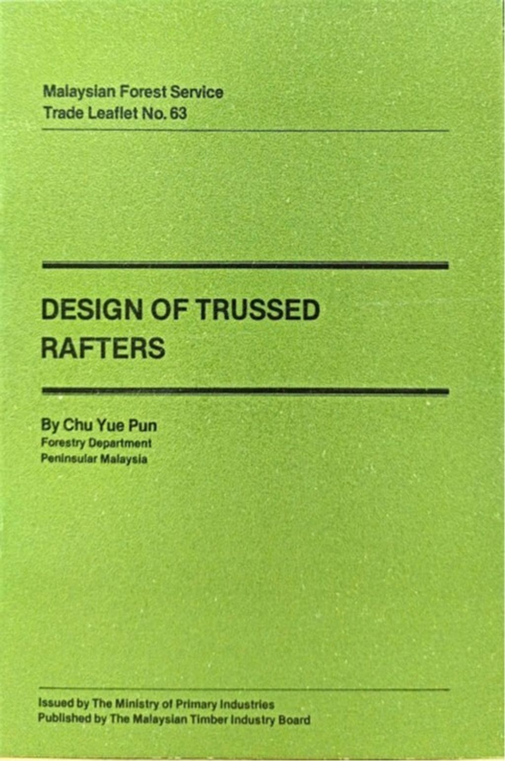 TTL 63 - Design of Trussed Rafters 