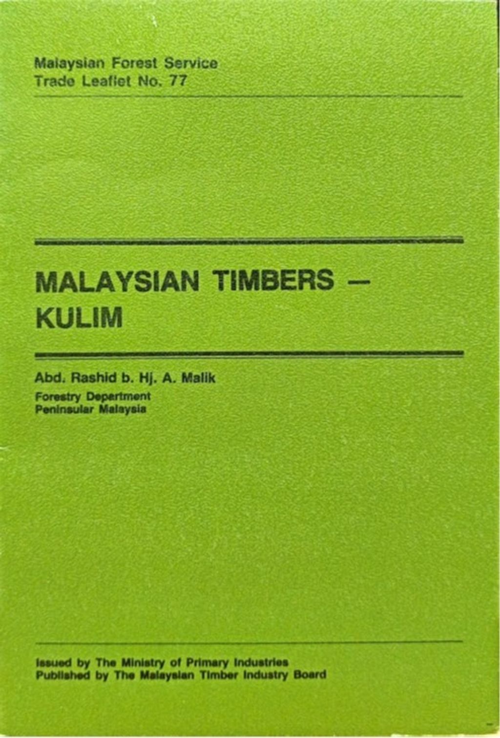 TTL 77 - Malaysian Timbers - Kulim 